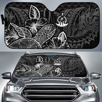 Vanuatu Auto Sun Shades Turtle Hibiscus Black Auto Sun Shade Universal Fit Black - Polynesian Pride