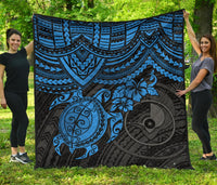 Yap Polynesian Premium Quilt - Blue Turtle - Polynesian Pride