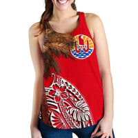 French Polynesia Women's Racerback Tank - Palm Tree Polynesian Pattern - Polynesian Pride