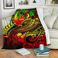 Pohnpei Premium Blanket - Reggae Shark Polynesian Tattoo White - Polynesian Pride