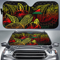 Tokelau Auto Sun Shades Turtle Hibiscus Reggae Auto Sun Shade Universal Fit Reggae - Polynesian Pride