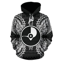 Yap Polynesian ll Over Hoodie Map Black - Polynesian Pride