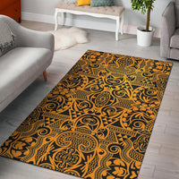 Polynesian Brown And Black Color Area Rug - Polynesian Pride