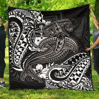 Samoa Premium Quilt - White Shark Polynesian Tattoo - Polynesian Pride