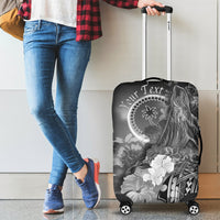 Custom Personalised Chuuk Luggage Covers - Humpback Whale with Tropical Flowers (White) White - Polynesian Pride