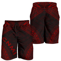 Northern Mariana Islands Men's Shorts - Polynesian Chief Red Version - Polynesian Pride