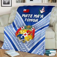 Mate Ma'a Tonga Rugby Premium Blanket Polynesian Creative Style - Blue - Polynesian Pride