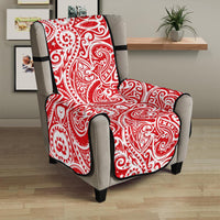 Tonga Chair Sofa Protector - Red Color Patterns - Polynesian Pride