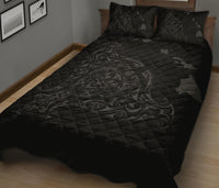 Rays Hawaii Map Polynesian Quilt Bed Set - Grey - Polynesian Pride
