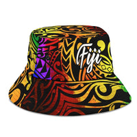 Fiji Bucket Hat - Rainbow Polynesian Pattern - Polynesian Pride