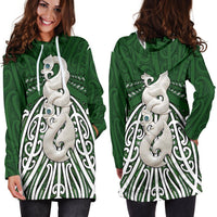 Maori Moko Tattoo Hoodie Dress, Manaia Pounamu - Polynesian Pride