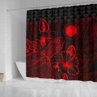 Northern Mariaba Islands Shower Curtain Turtle Hibiscus Red - Polynesian Pride