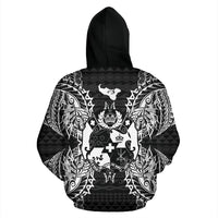 Tonga Polynesian All Over Zip up Hoodie Map Black - Polynesian Pride