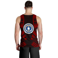 Northern Mariana Islands Men Tank Top - Polynesian Tattoo Red - Polynesian Pride