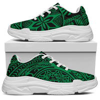 Polynesian Hawaiian Style Tribal Tattoo Green Chunky Sneakers - Polynesian Pride