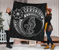 Polynesian Quilt - Polynesian White Seahorse Tattoo - Polynesian Pride