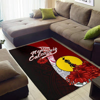 New Caledonia Polynesian Area Rug - Coat Of Arm With Hibiscus - Polynesian Pride