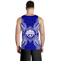 Federated States Of Micronesian Polynesian Men Tank Top Map Blue - Polynesian Pride