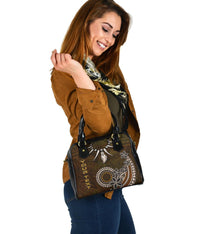 Cook Islands Custom Personalised Shoulder Handbag - Polynesian Boar Tusk - Polynesian Pride
