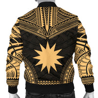 Nauru Polynesian Chief Men's Bomber Jacket - Gold Version - Polynesian Pride