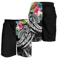 Polynesian Hawaii Men's Shorts - Summer Plumeria (Black) - Polynesian Pride
