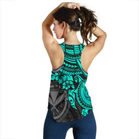 Polynesian Hawaii Women's Racerback Tank - Turquoise Turtle - Polynesian Pride