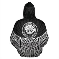 Federated States of Micronesia Polynesian Zip up Hoodie Black Pride Map and Seal - Polynesian Pride