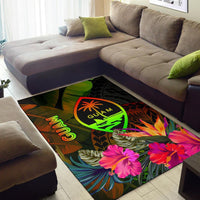 Guam Polynesian Area Rug - Hibiscus and Banana Leaves - Polynesian Pride