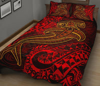 Polynesian Quilt Bed Set - Red Shark Polynesian Tattoo - Polynesian Pride