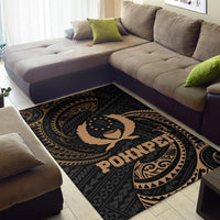 Pohnpei Micronesia Area Rug - Gold Tribal Wave - Polynesian Pride