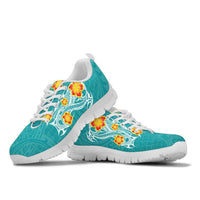 Hawaii Polynesian Hibiscus Sneakers - JVT Style - Cyan - Polynesian Pride