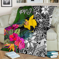 Papua New Guinea Premium Blanket - Turtle Plumeria Banana Leaf - Polynesian Pride