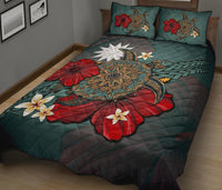 Nauru Quilt Bed Set - Blue Turtle Tribal No - Polynesian Pride