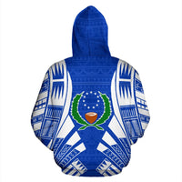 Pohnpei All Over Hoodie Blue Tattoo Style - Polynesian Pride