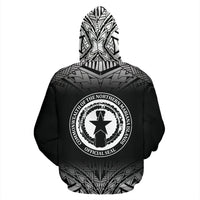Northern Mariana Islands All Over Hoodie Fog Black Style - Polynesian Pride