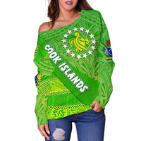 Cook Islands Women Off Shoulder Sweater Polynesian Victorian Vibes - Polynesian Pride