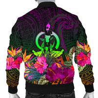 Vanuatu Personalised Men's Bomber Jacket - Summer Hibiscus - Polynesian Pride