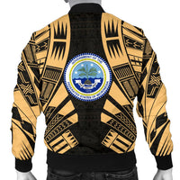 Federated States Of Micronesia Men Bomber Jackets - Polynesian Tattoo Gold - Polynesian Pride