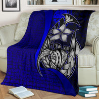 Federated States of Micronesia Premium Blanket Blue - Turtle With Hook - Polynesian Pride