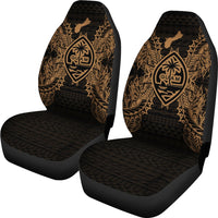Guam Car Seat Cover - Guam Coat Of Arms Map Gold - Polynesian Pride