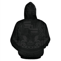 Hawaii Turtle Scratch All Over Zip up Hoodie - Polynesian Pride