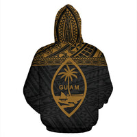 Guam Polynesian All Over Hoodie Yellow Horizontal Style - Polynesian Pride