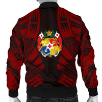 Tonga Men Bomber Jackets - Polynesian Tattoo Red - Polynesian Pride
