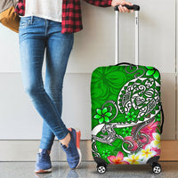 Polynesian Luggage Covers - Turtle Plumeria Green Color Green - Polynesian Pride