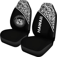 Hawaii Car Seat Covers - Hawaii Seal Polynesian Black Curve - Polynesian Pride