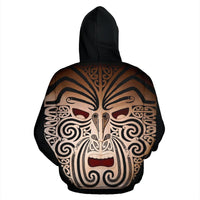 New Zealand The Maori Moko Warface Full Hoodie - Polynesian Pride