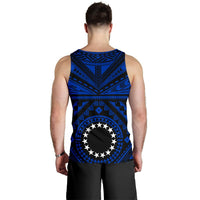 Cook Island Men's Tank Top - Seal With Polynesian Tattoo Style ( Blue) - Polynesian Pride