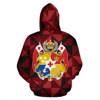 Tonga Zip up Hoodie Tonga Coat of Arms Pattern BN09 - Polynesian Pride