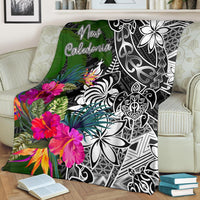 New Caledonia Premium Blanket - Turtle Plumeria Banana Leaf Crest - Polynesian Pride