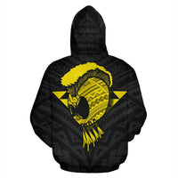 Hawaii Helmet Polynesian Yellow Kanaka Warrior Hoodie - Polynesian Pride